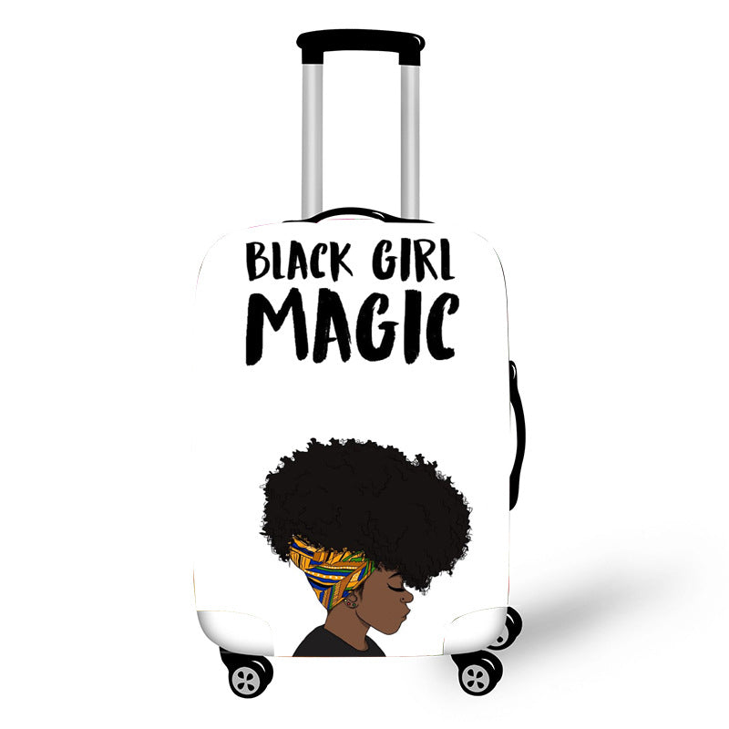 Color: O, Size: XL - Nopersonality African Art Girl Travel Accessories Luggage Cover Suitcase Protection Baggage Dust Cover Stretch Fabrics 18-30inch