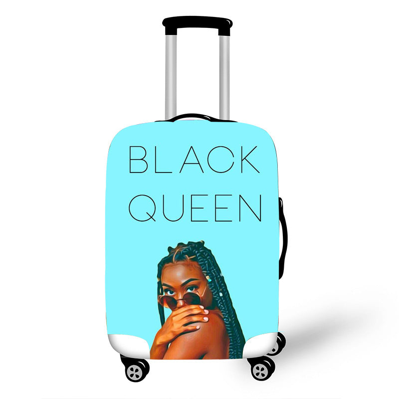 Color: E, Size: XL - Nopersonality African Art Girl Travel Accessories Luggage Cover Suitcase Protection Baggage Dust Cover Stretch Fabrics 18-30inch