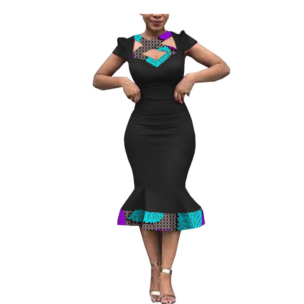 Color: 337, Size: L - New Style African Ethnic Characteristic Batik Printed Cotton Dress Dress Skirt