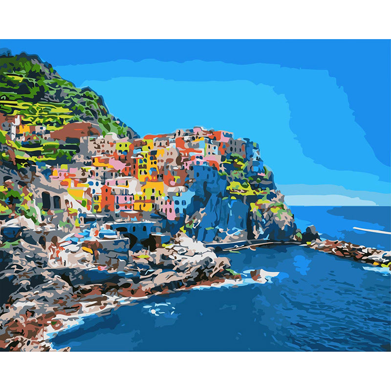 Size: - Cross-border DIY Digital Oil Painting, Foreign Trade, Amazon Custom Hand-painted, Digital Painting, Lakeside Beauty Painting