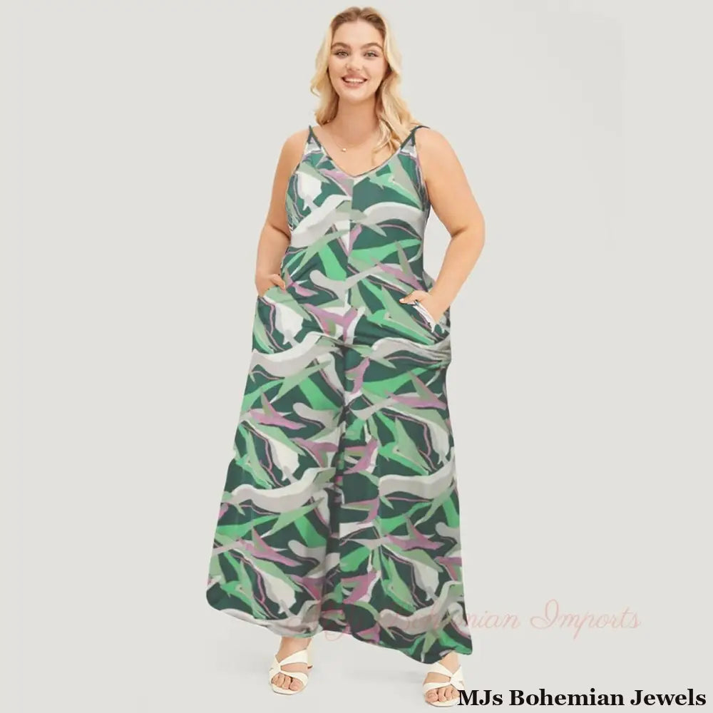 1XL Green Cami Romper