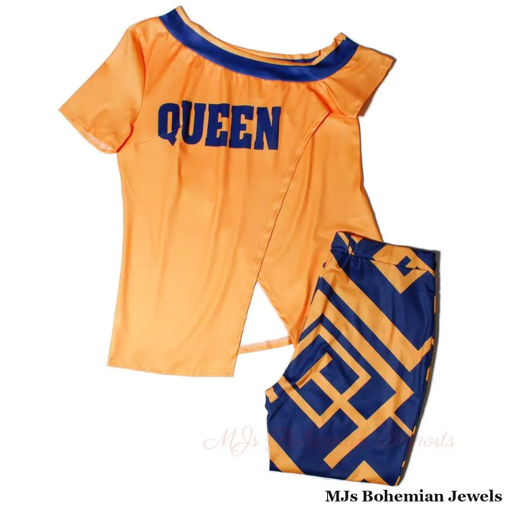 2XL Orange Queen Outfit Set