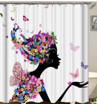 Size: 150x180, Style: yl0592# - African girl digital print shower curtain