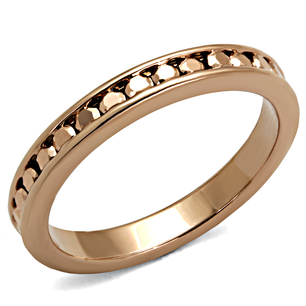 3W1139 - IP Rose Gold(Ion Plating) Brass Ring with AAA Grade CZ in Metallic Light Gold