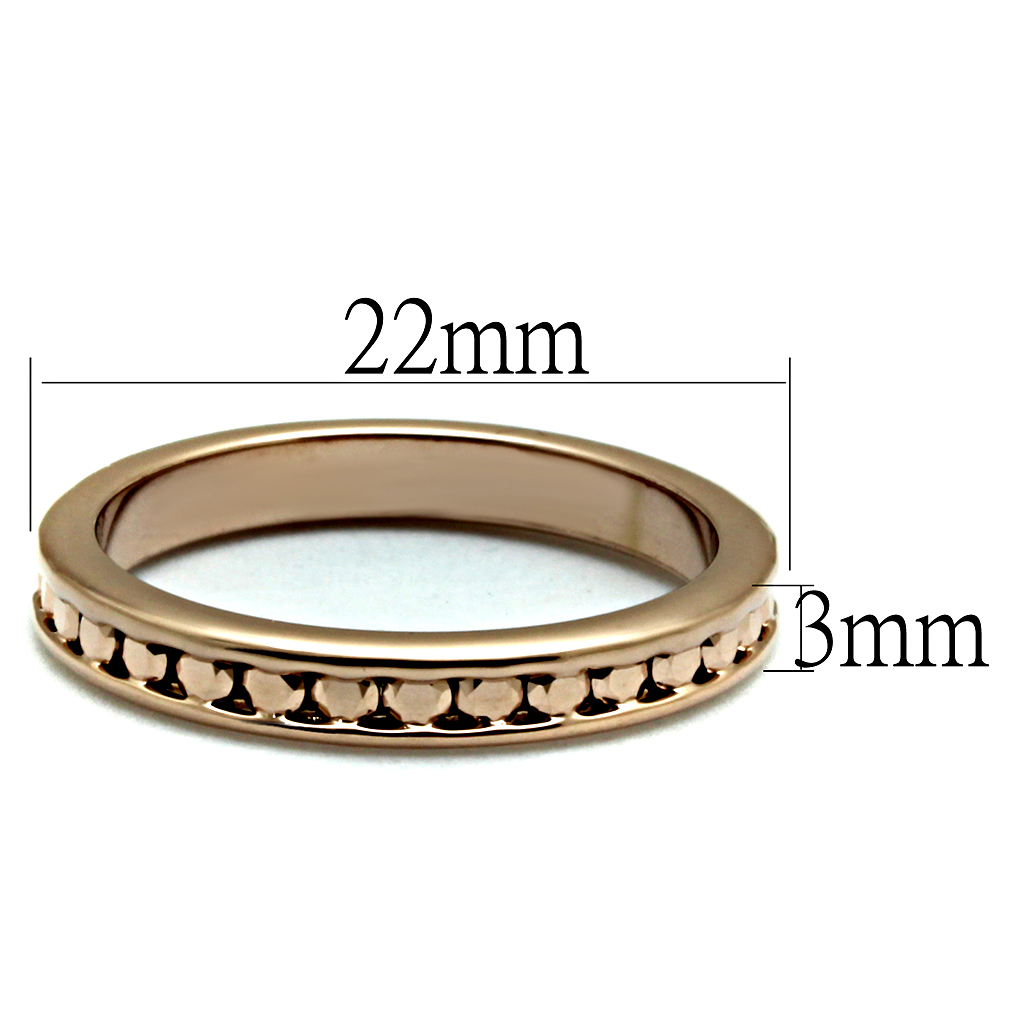 3W1139 - IP Rose Gold(Ion Plating) Brass Ring with AAA Grade CZ in Metallic Light Gold