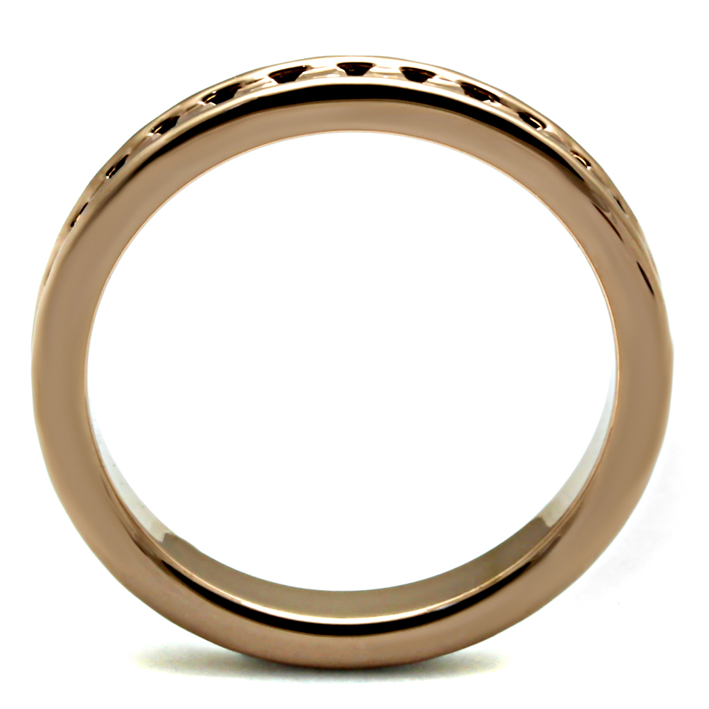 3W1139 - IP Rose Gold(Ion Plating) Brass Ring with AAA Grade CZ in Metallic Light Gold