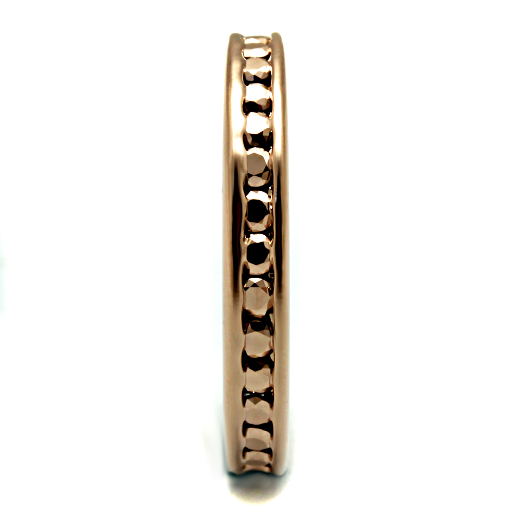 3W1139 - IP Rose Gold(Ion Plating) Brass Ring with AAA Grade CZ in Metallic Light Gold