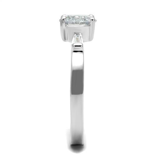 Rhodium Brass Ring with AAA Grade CZ in Clear