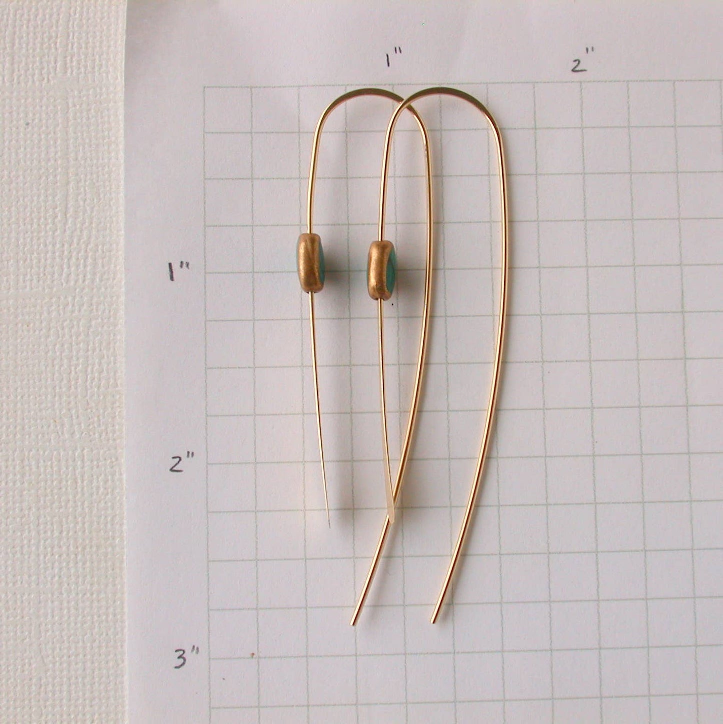 Turquoise Cabochon Threader Earrings