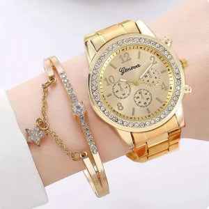 Geneva Men's Diamond-Accent Quartz Watch - Three-Eye Alloy Design