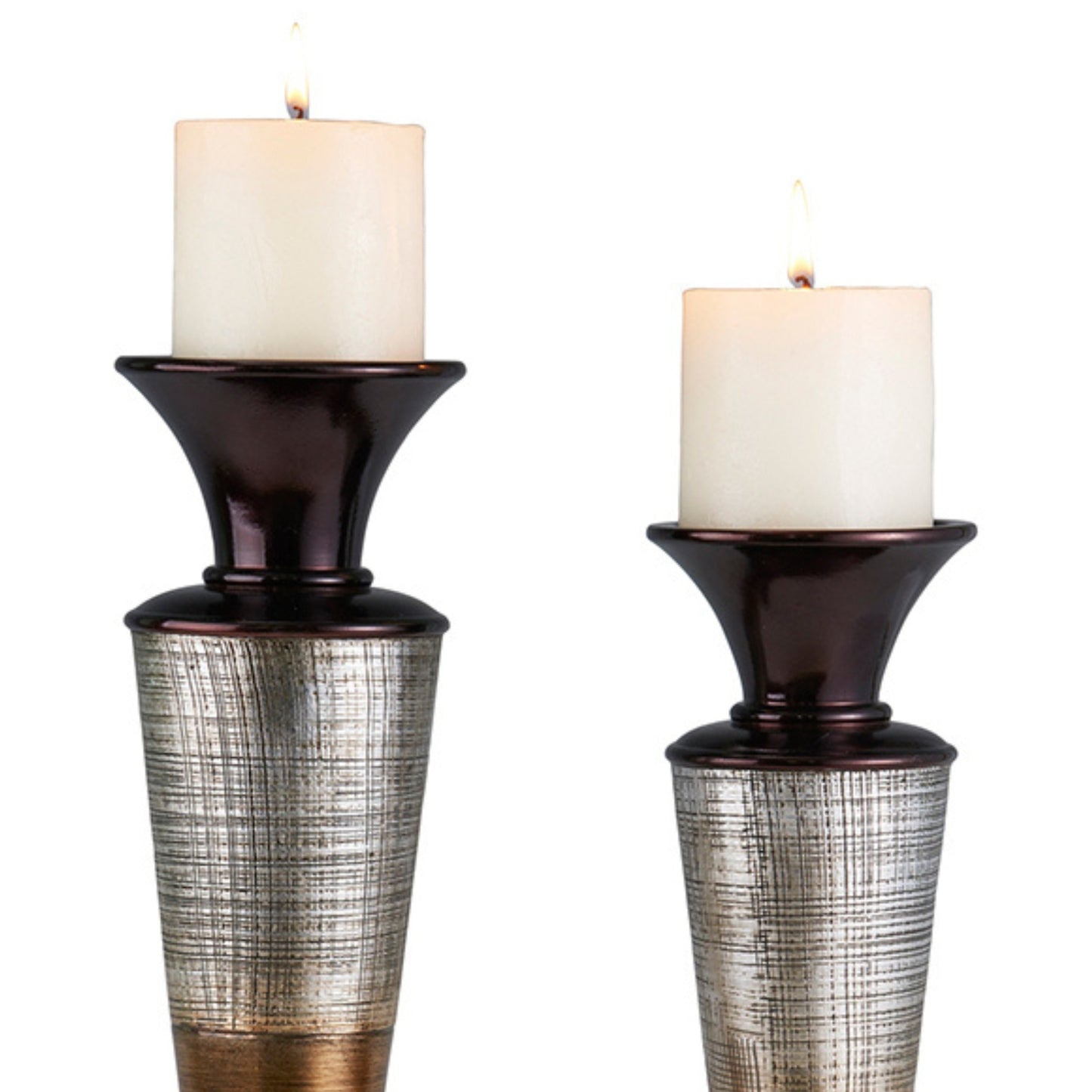 14" and 16" Tall Polyresin "Naomi" Candleholder, Egyptian Style (Set of 2)