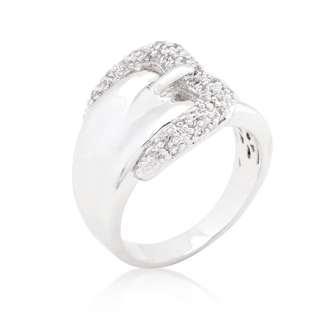 Simple Cubic Zirconia Belt Ring Size 10