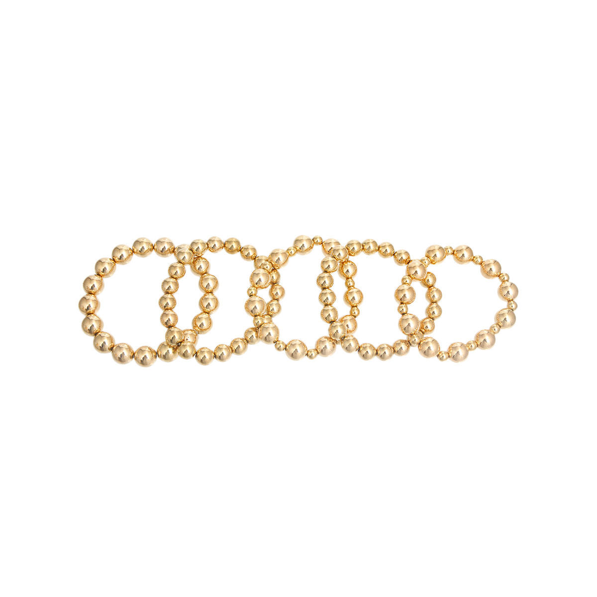 Metallic Gold Pearl Bracelets 5 Pcs