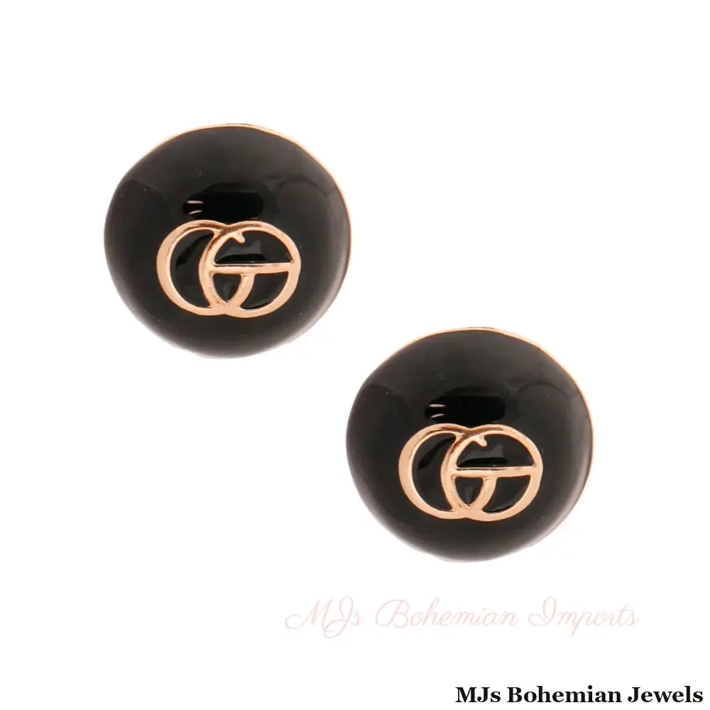Black and Gold Dome GG Studs