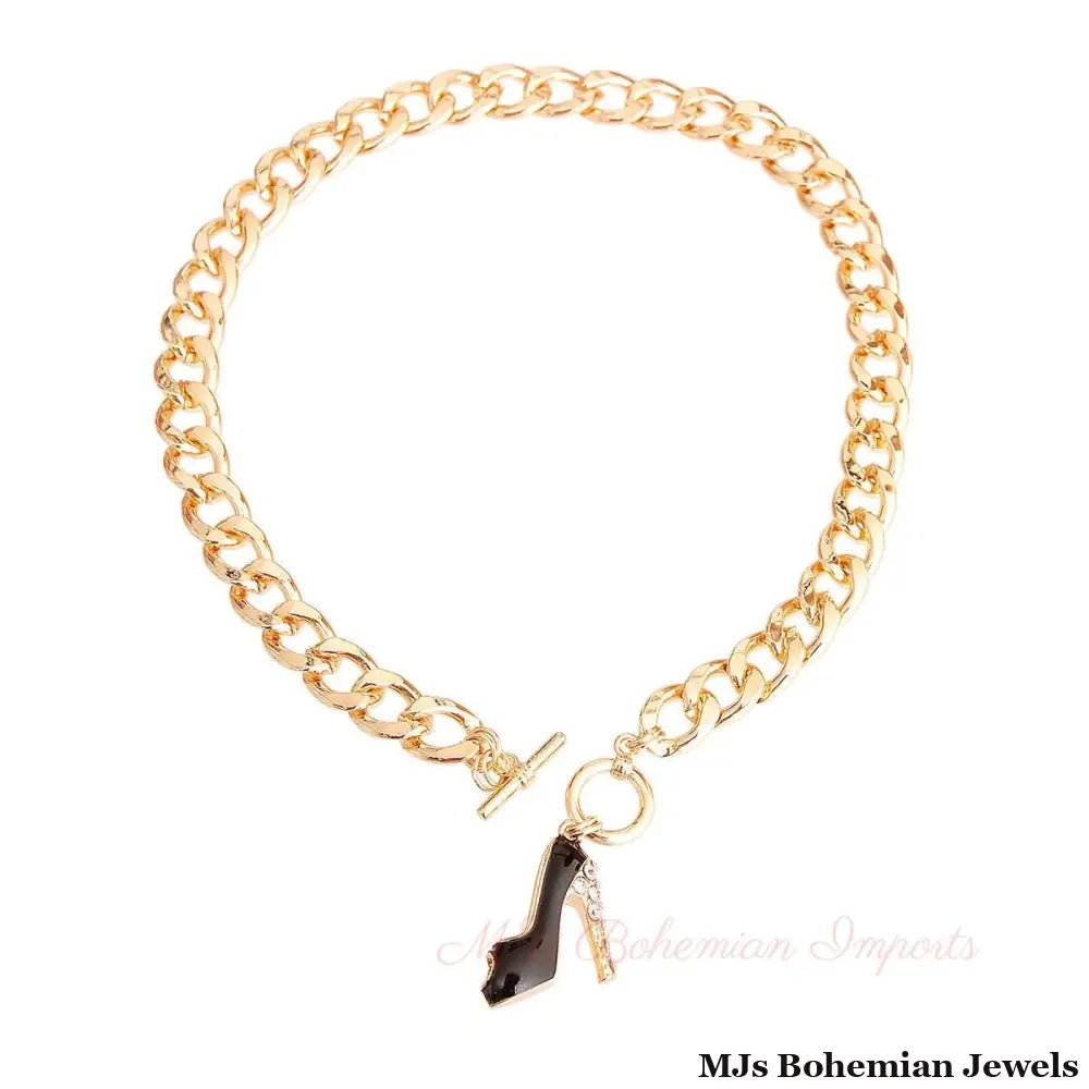 Black Boutique High Heel Necklace