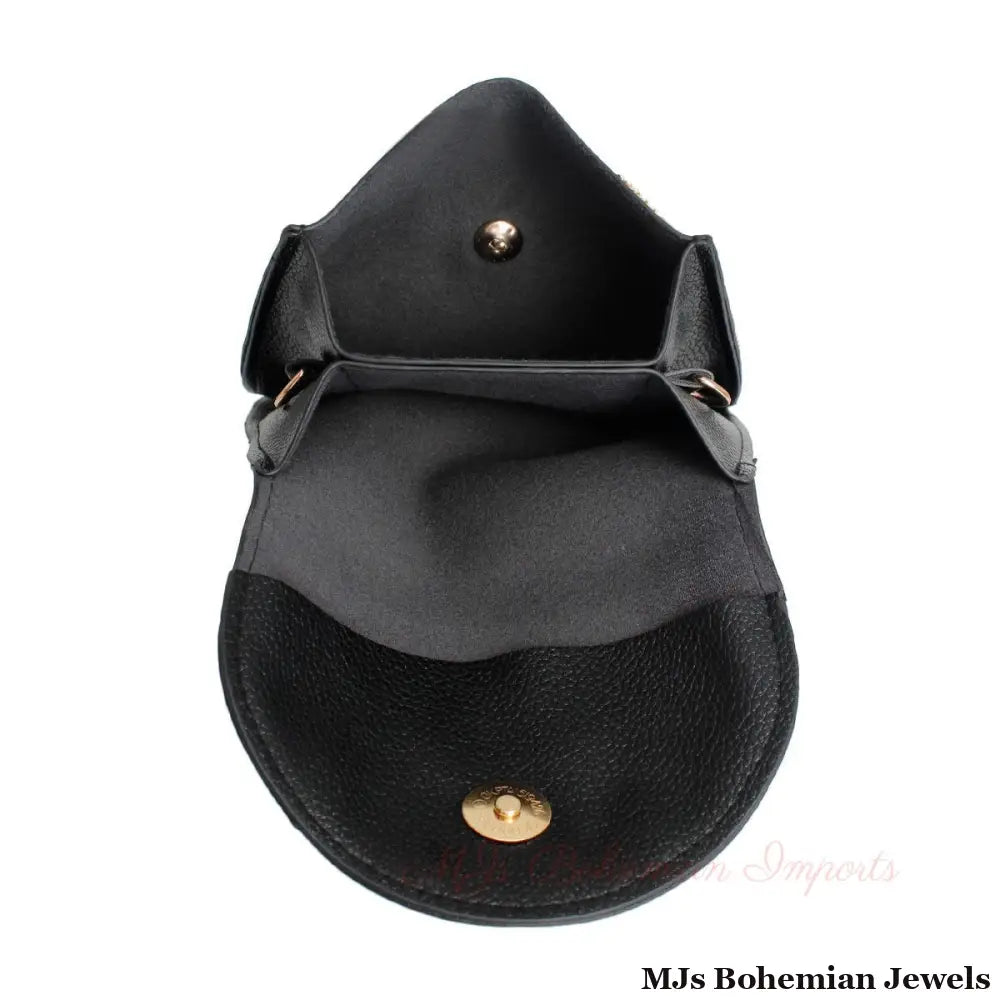 Black Fleur de Lis Beaded Phone Crossbody