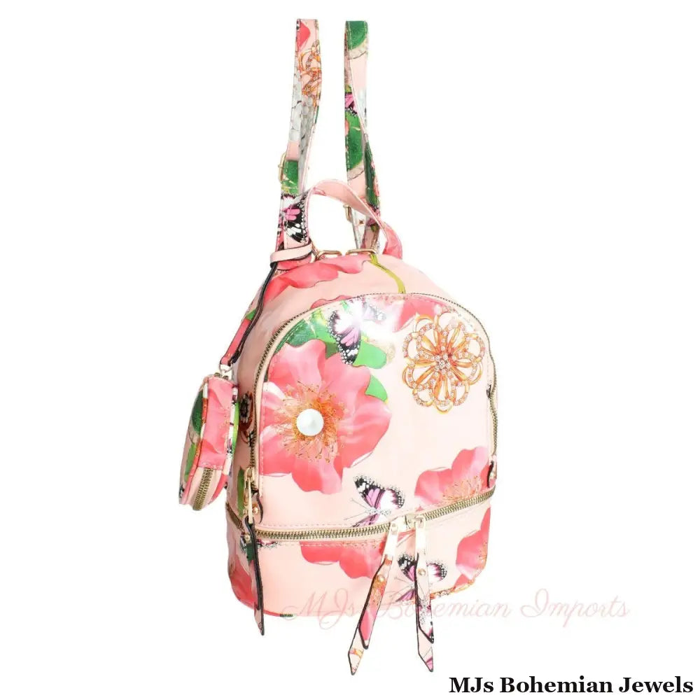 Blush Floral Backpack Set