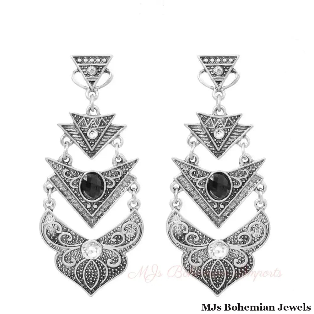 Burnish Rhodium Drop Earrings