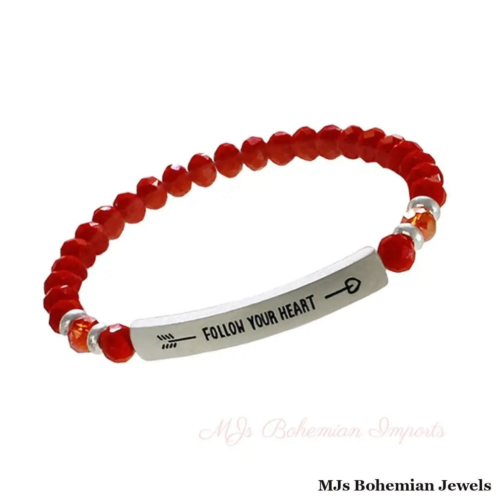 Coral Follow your Heart Bracelet