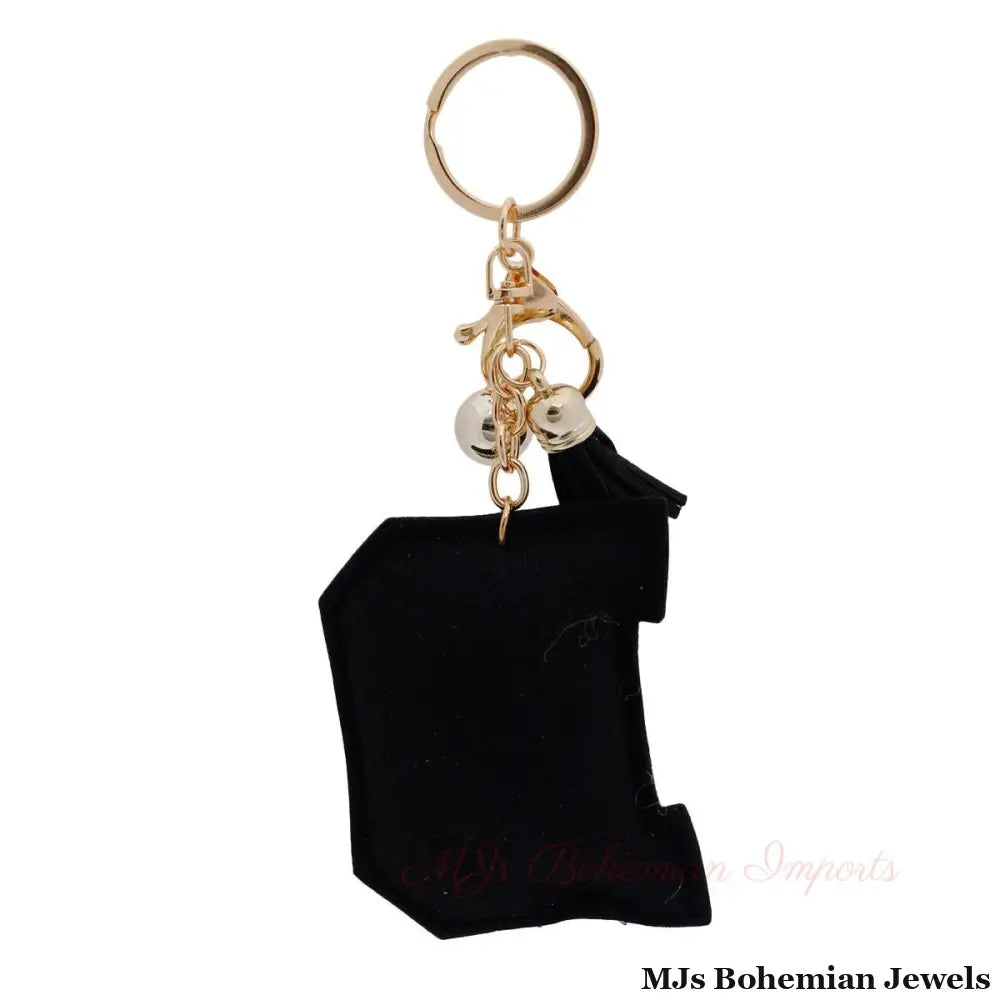 D Black Keychain Bag Charm