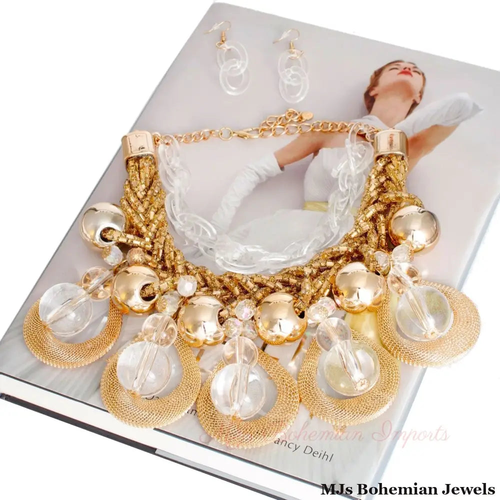 Dazzling Gold Teardrop Cascade Ensemble