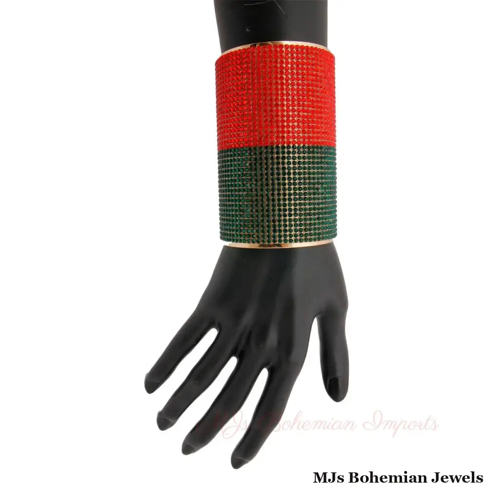 Festive Flare: Rhinestone Cuff Bracelet