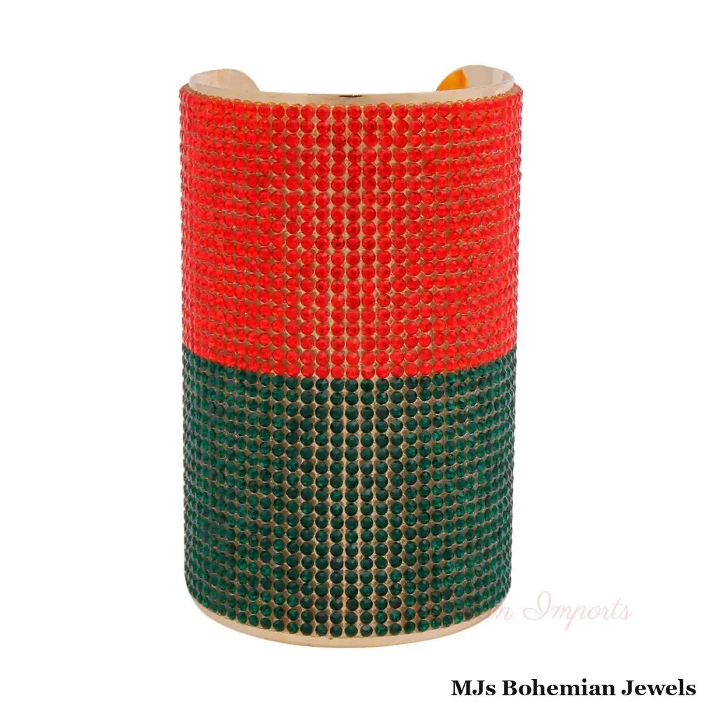 Festive Flare: Rhinestone Cuff Bracelet