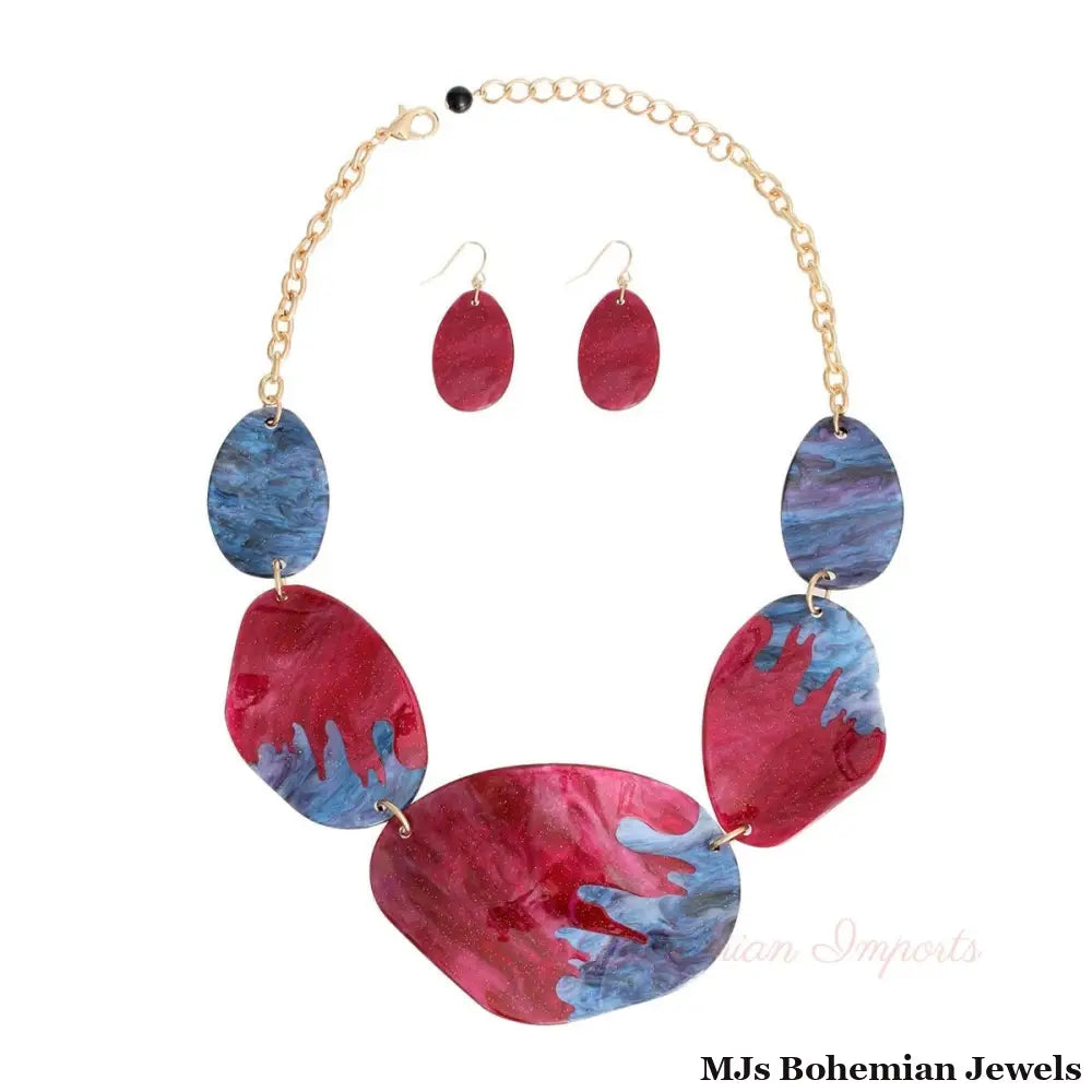 Fuchsia Purple Dipped Necklace