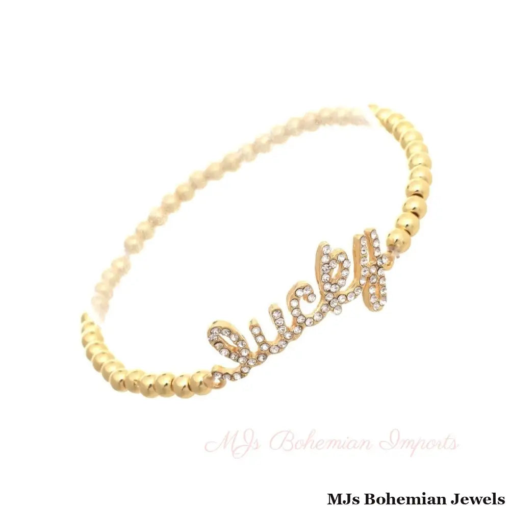 Gold Ball Bead Lucky Bracelet