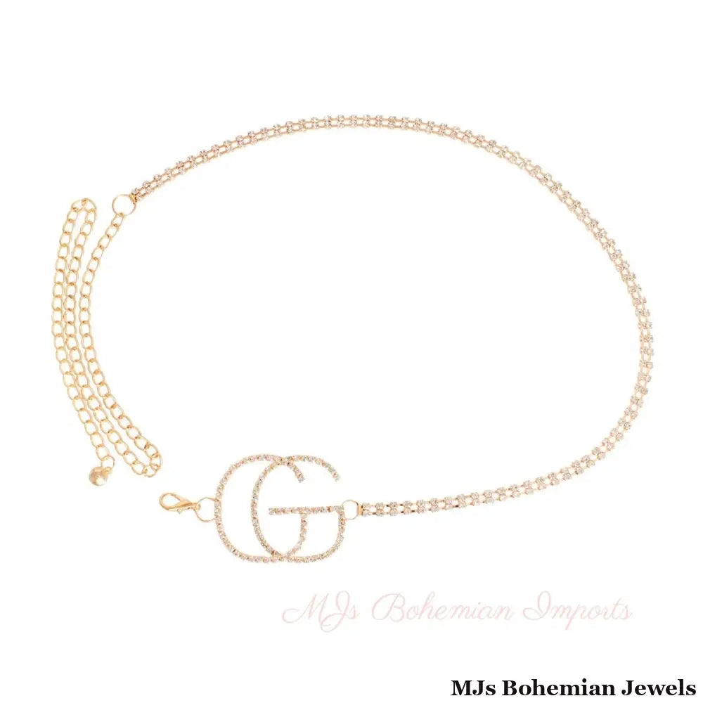 Gold Bling Off-Center GG Belt