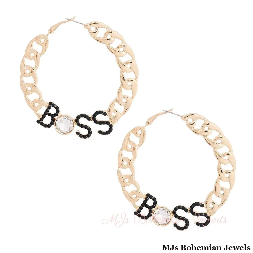 Gold Boss Chain Hoops