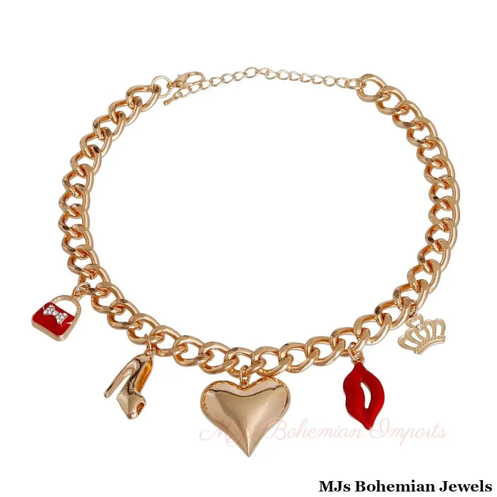 Gold Boutique Heart Charm Chain