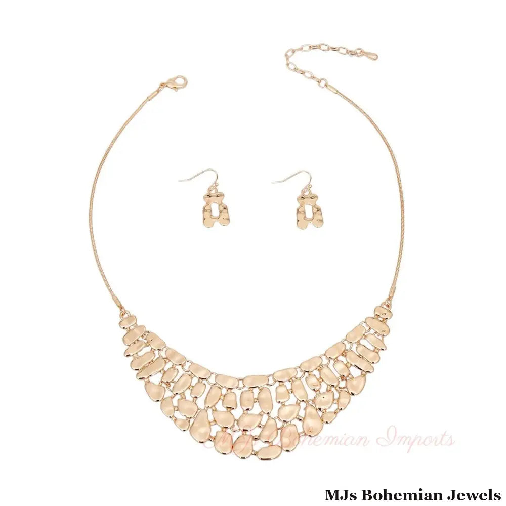 Gold Metal Link Collar Set