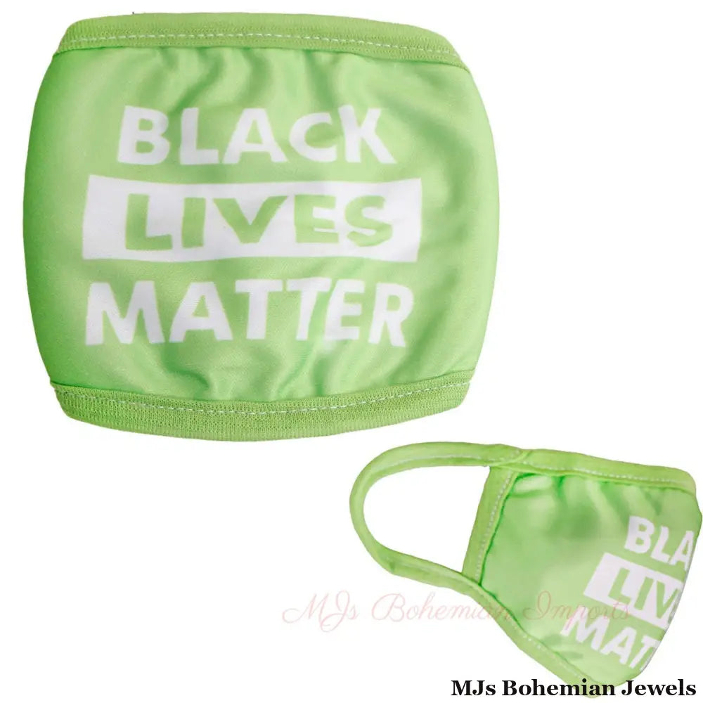 Green Cotton BLACK LIVES MATTER Mask