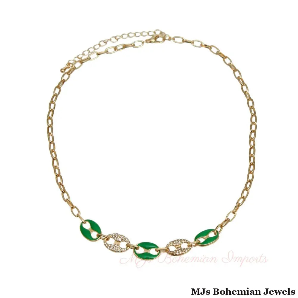 Green Gold Mariner Chain Necklace