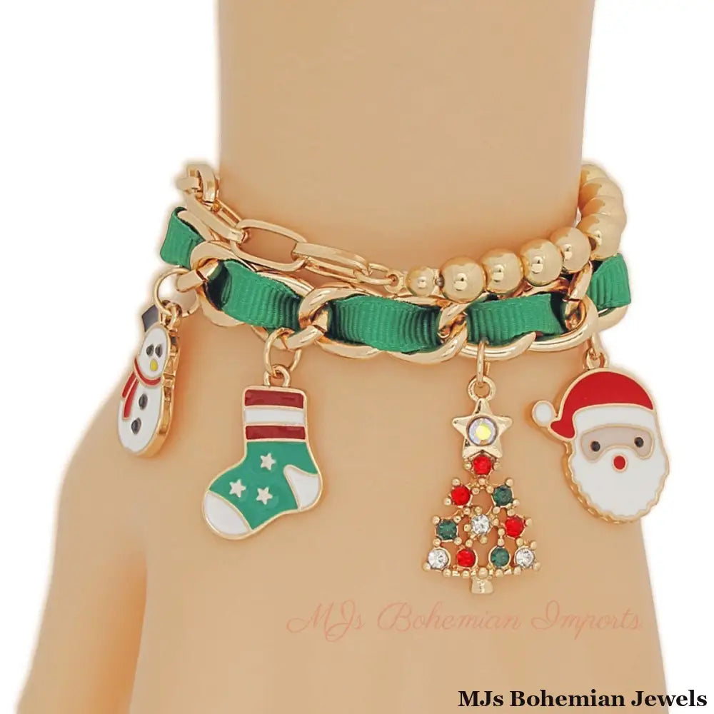 Green Xmas Stocking Bracelets