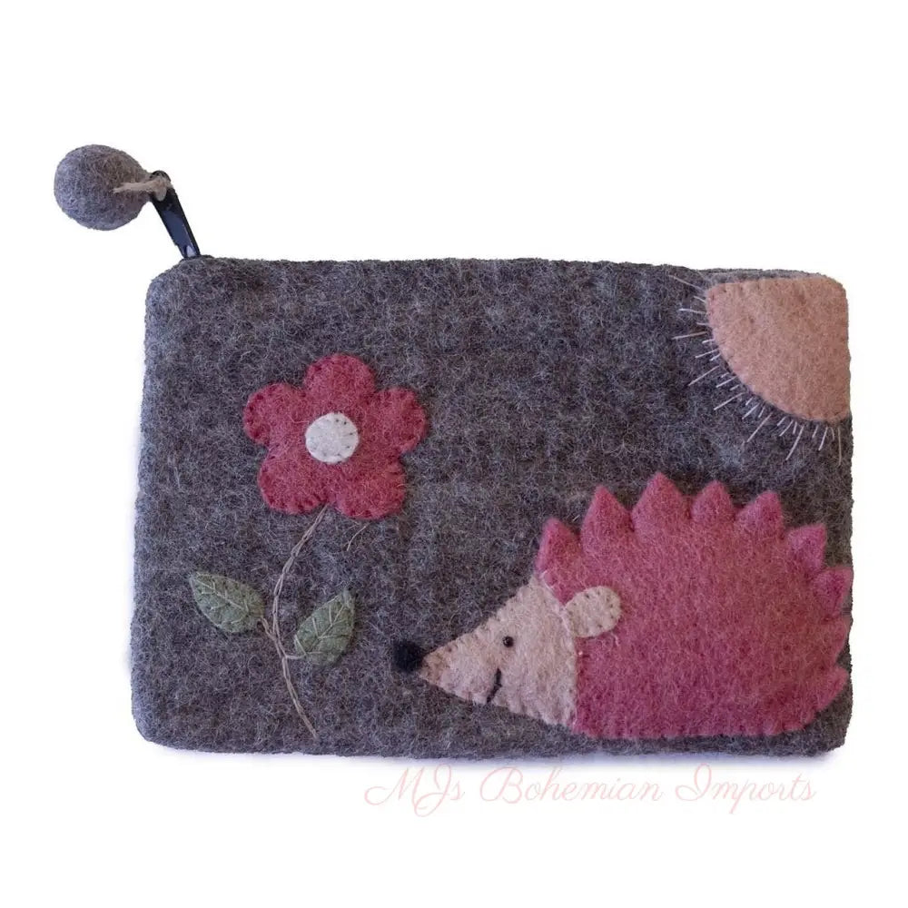 Hand Crafted Felt: Hedgehog Pouch