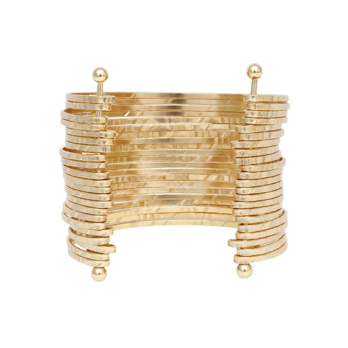 Cuff Gold 22 Row Bangle Bracelet for Women