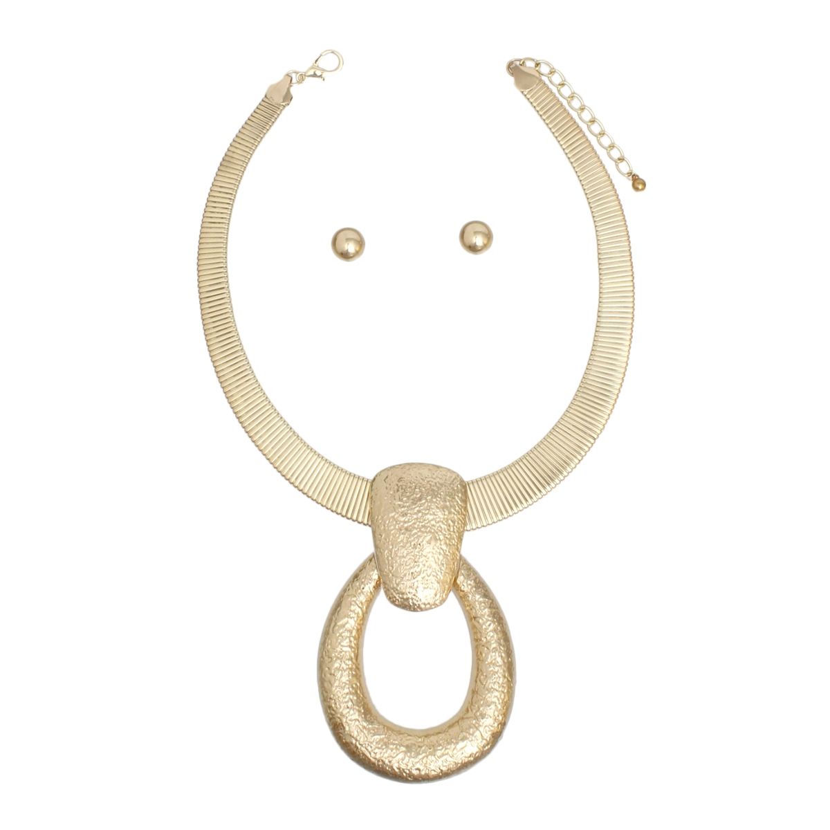 Pendant Gold Door Knocker Omega Chain Necklace