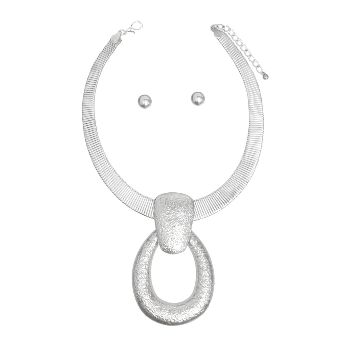 Pendant Silver Door Knocker Omega Chain Necklace