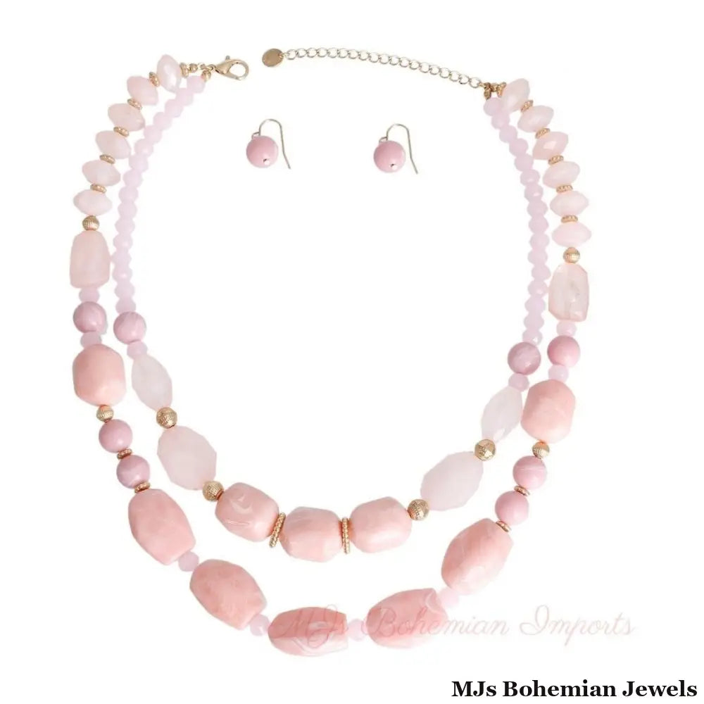 Light Pink Marbled Bead Set