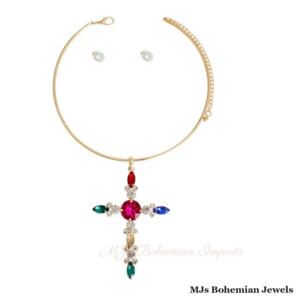 Marquise Multicolor Cross Set