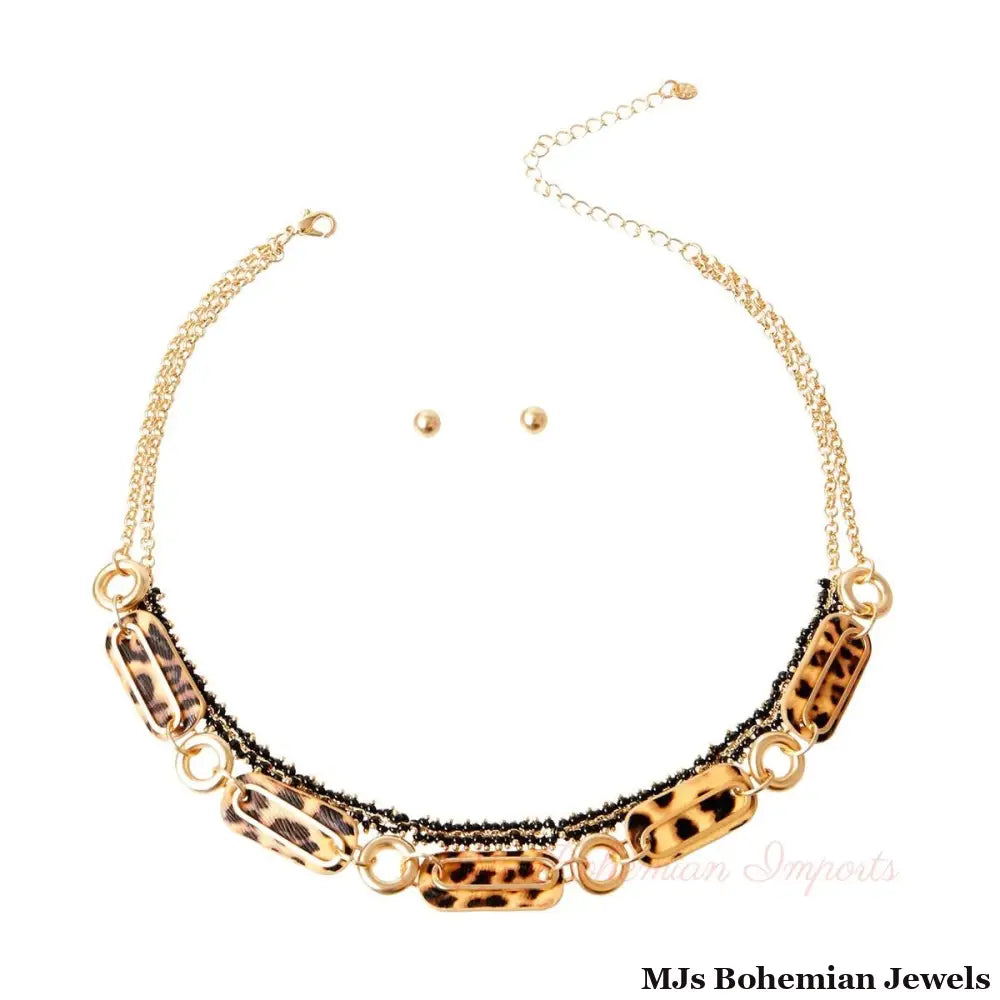 Matte Gold Leopard Link Set