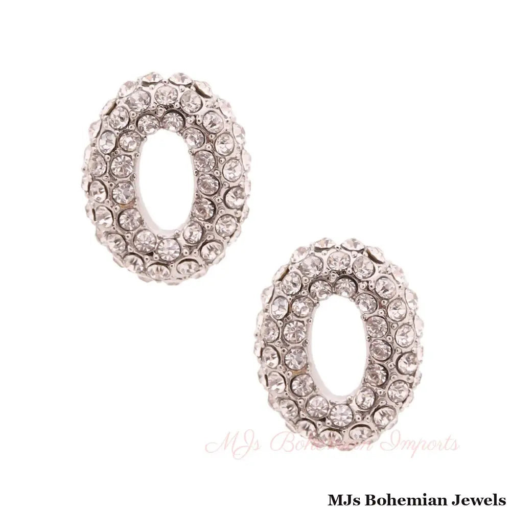 O Rhinestone Silver Studs