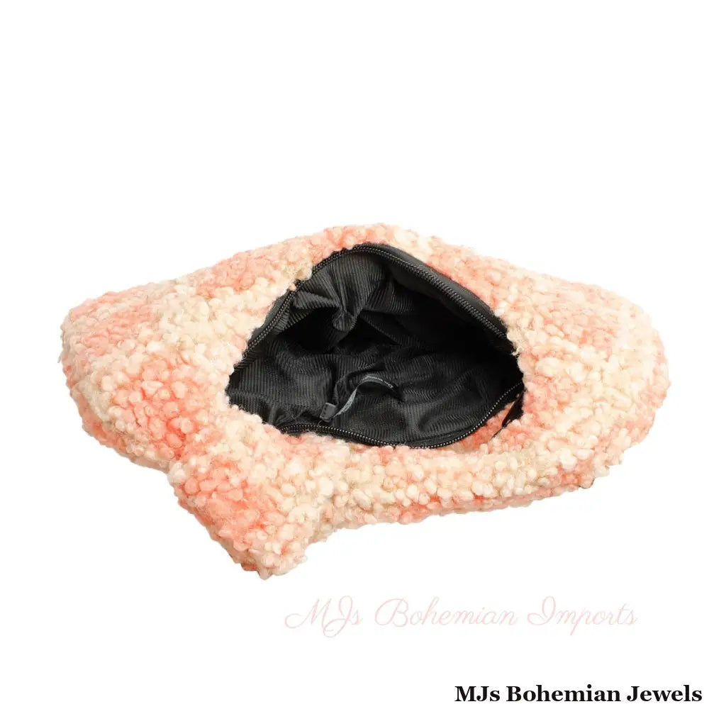 Peach Plaid Sherpa Bag