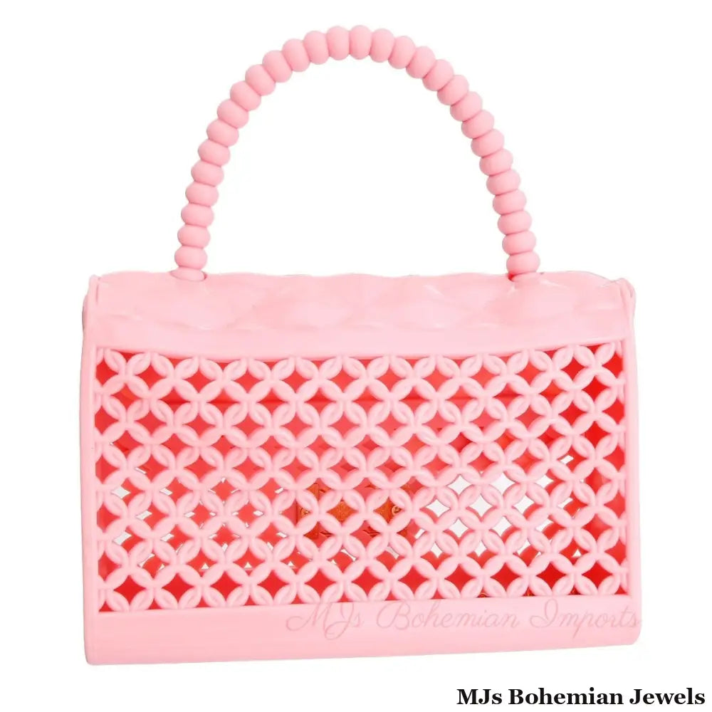 Pink Jelly Top Handle Mini Crossbody