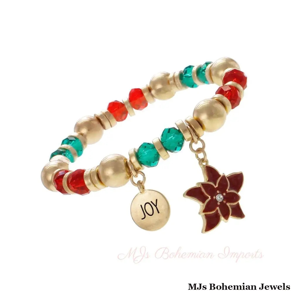 Poinsettia Charm Bracelet