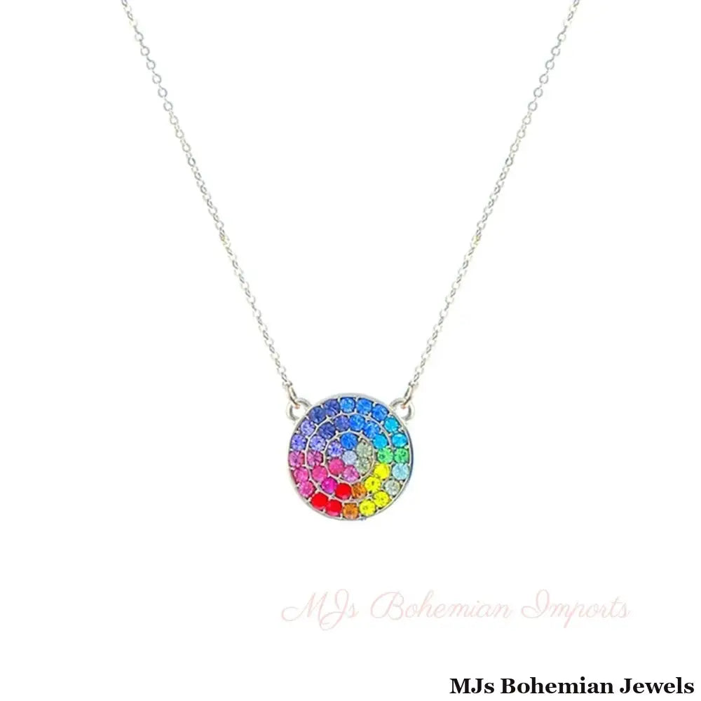 Rainbow Circle Gold Chain Necklace