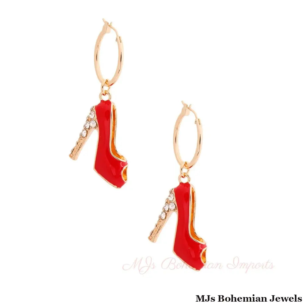 Red Boutique High Heel Hoops