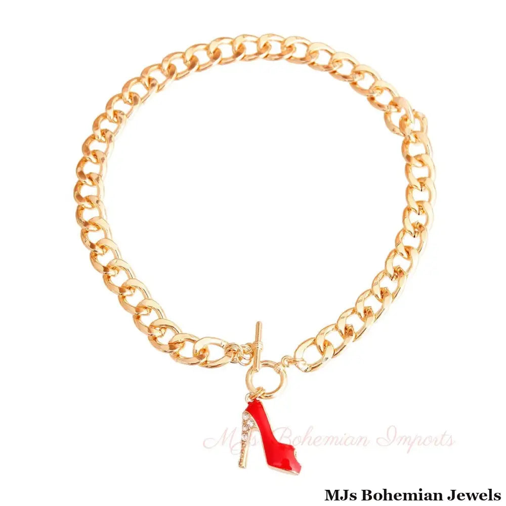 Red Boutique High Heel Necklace